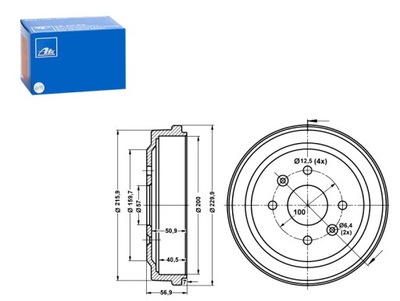 Гальмівні барабани гальмівні 2szt. задня chevrolet aveo kalos spark 1.0-electric фото №1