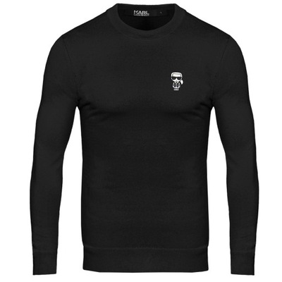 Karl Lagerfeld Sweter Męski 655013 Czarny okrągły r. XXL