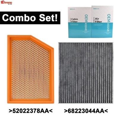 CAR ENGINE CABIN AIR FILTRAS POLLEN COMBO SET FOR JEEP CHEROKEE L4 V~25460 