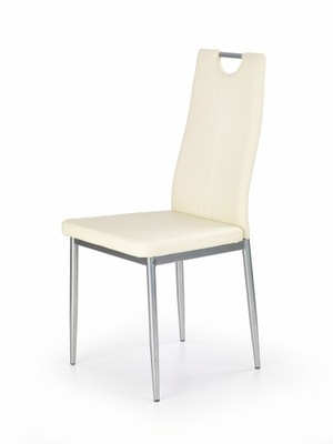 K202 krzesło kremowy tapicerowane z uchwytem eco skóra malowane proszkowo