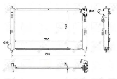 Радиатор воды 53906 nrf citroen mitsubishi asx фото №1