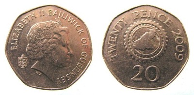 8422. GUERNSEY, 20 PENSÓW, 2009