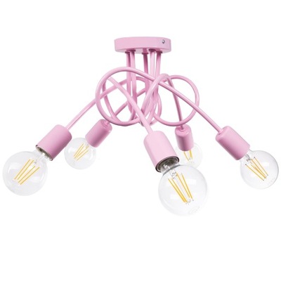 LAMPA SUFITOWA WISZĄCA DO POKOJU DZIECIĘCEGO RÓŻOWY ŻYRANDOL DLA DZIECI