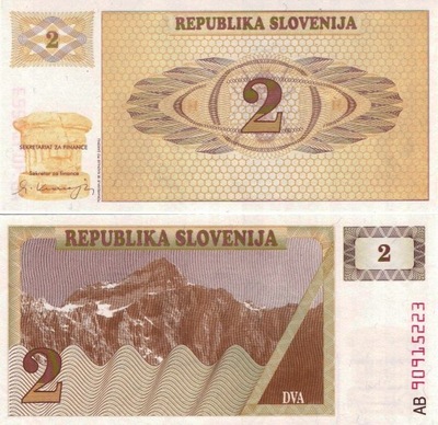 # SŁOWENIA - 2 TOLARY - 1990 - P-2 - UNC