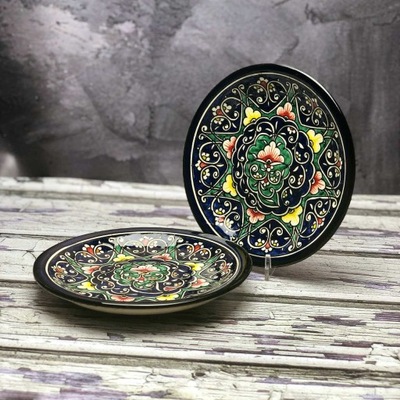 Mały talerz ceramiczny ręcznie malowany „Wschody i zachody” o średnicy 15cm