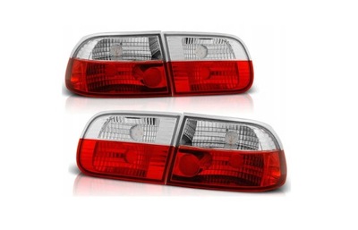 LAMPS REAR HONDA CIVIC 91-95 3D CLEAR RED WHITE  