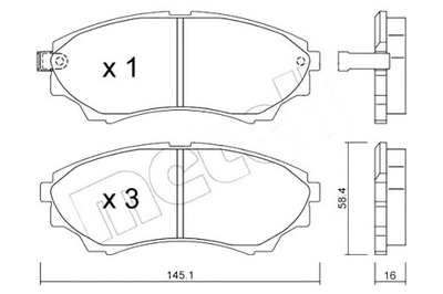 КОЛОДКИ ТОРМОЗНЫЕ FORD RANGER 2,5TD 02- METELLI