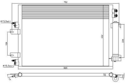 Nissens конденсатор кондиционера dodge caliber 2.0 фото №1