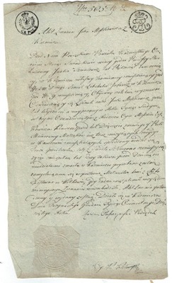 AKT ZNANIA Moszkowicza z Kazimierza 1810 Rękopis