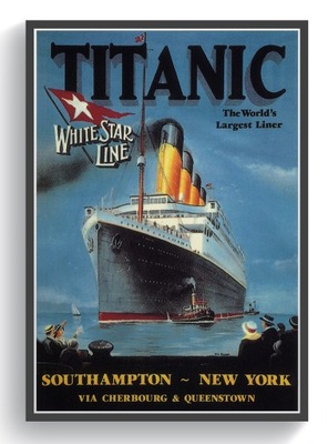 Titanic 1912 podróż Vintage plakat 60x90 premium