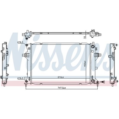 CHLODNICA, SISTEMA DE REFRIGERACIÓN DEL MOTOR NISSENS 606263  