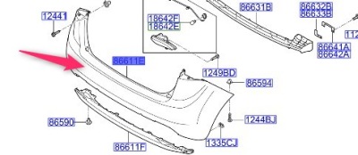 Бампер задний kia venga 2009 - 2019 фото №1