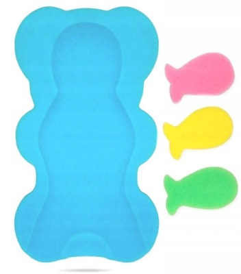 MATERACYK DO KĄPIELI WKŁADKA WKŁAD GĄBKA MATA DO WANNY + 3 GĄBKI