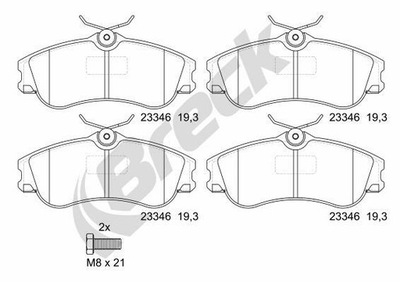 КОЛОДКИ ГАЛЬМІВНІ BRECK 23346 00 701 00