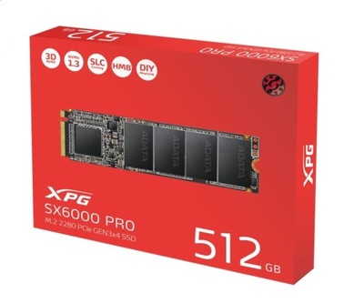 Dysk SSD M.2 PCIe x4 2280 Adata XPG SX6000 Pro 512GB ASX6000PNP-512GT-C