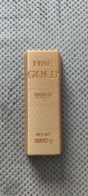 Złota sztabka prezent figurka gold złoto