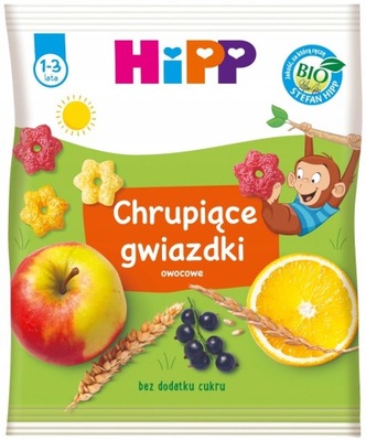 HIPP BIO chrupiące gwiazdki owocowe chrupki 30 g