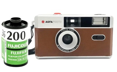 Aparat AgfaPhoto Reusable Camera 35mm brown + Fujifilm 200 EC36