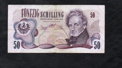 BANKNOT AUSTRIA -- 50 schilling ( szylingów ) -- 1970 rok