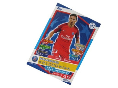 TOPPS MATCH ATTAX CHAMPIONS LEAGUE 2016/17 KARTA PIŁKARSKA KRYCHOWIAK PSG12