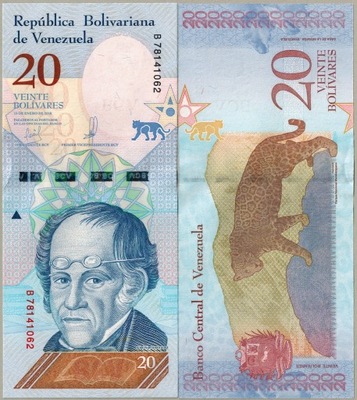 Wenezuela 20 Bolivares 2018 P-104a UNC