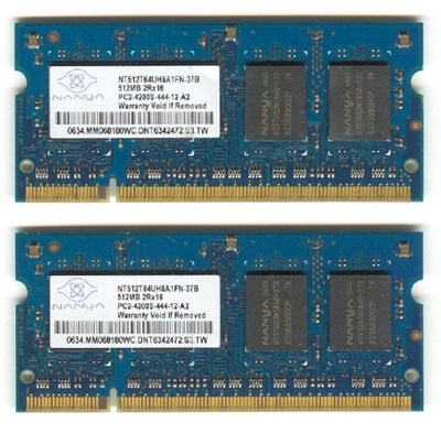 Dual NANYA 1GB , 2x512MB 2Rx16 PC2-4200S-444-12