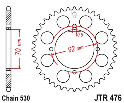 JT ЗУБЧАТКА ЗАДНЯЯ 476 44 KAWASAKI GPZ 250 '83-85