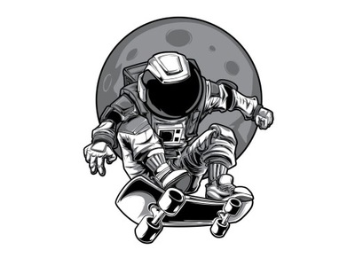 Naklejki na ścianę ASTRONAUTA skate kosmos