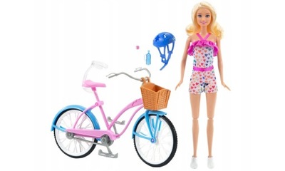 BARBIE Lalka Barbie na rowerze rower HBY28
