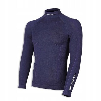 Koszulka BRUBECK ACTIVE WOOL LS1282M męska granatowa