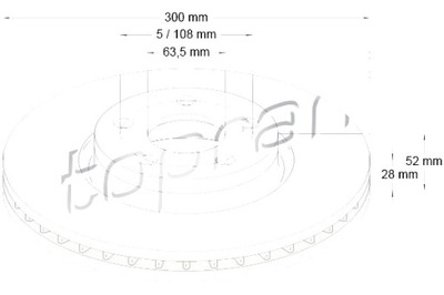 TOPRAN DISCOS DE FRENADO 2SZT. PARTE DELANTERA FORD GALAXY S-MAX LAND ROVER  