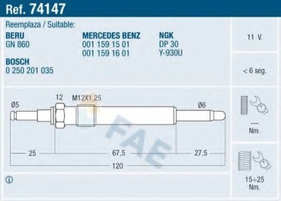 BUJÍA ZAROWA DB C250 SIN IMMOBIL.  