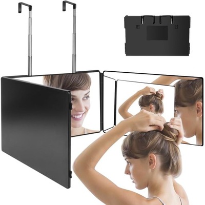 LUSTERKO MAKIJAŻ KOSMETYCZNE PODŚWIETLANE LED LUSTRO 3-DROŻNE NOWOCZESNE