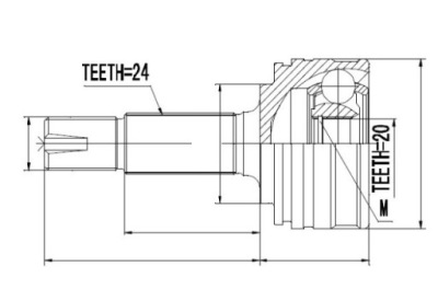Шарнір зовнішній citroen c1 1.4hdi 05-, peugeot 107 1.4hdi 05-, toyota ay фото №1
