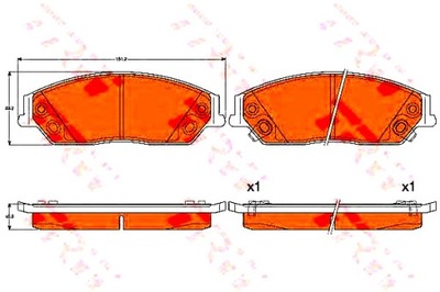 Trw гальмівні колодки ham. toyota перед aurion 06-11/camry 06 фото №1