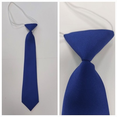 KRAWAT CHŁOPIĘCY NA GUMCE GŁADKI SZAFIROWY R.3-9L