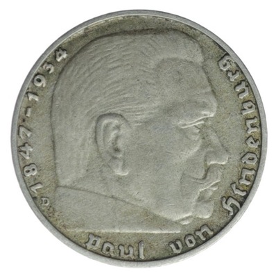 2 marki - Hindenburg - Niemcy - 1938 rok - D