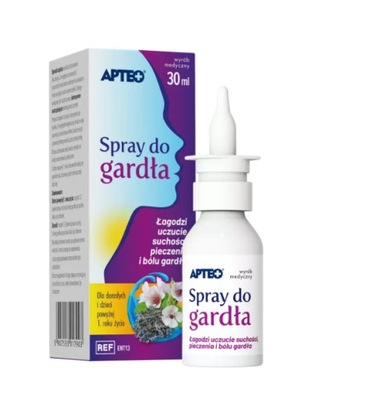 Spray do gardła Apteo 30ml Łagodzi ból gardła