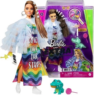 LALKA BARBIE EXTRA BRUNETKA MODA KROKODYL ZWIERZĄTKO AKCESORIA