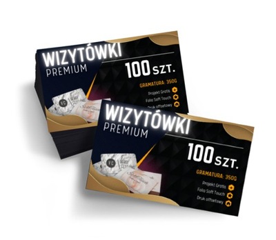 EKSKLUZYWNE WIZYTÓWKI PREMIUM 100szt. + PROJEKT