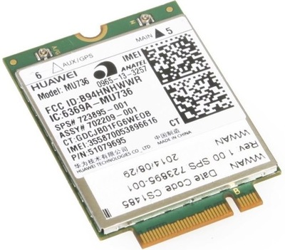 Modem WWAN 3G HUAWEI MU736 SPS 723895-001