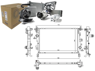 Радіатор двигуна wody fiat 500x jeep renegade 1.6d 2.0d 07.14- фото №1