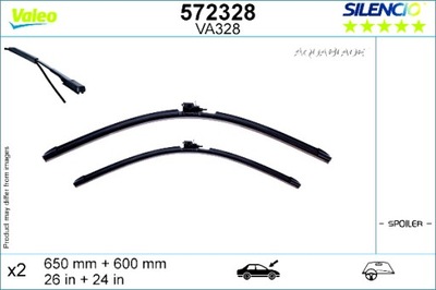 VALEO LIMPIAPARABRISAS ESCOBILLAS 2 PIEZAS AQUABLADE 650 600MM MERCEDES ESPRINTER  