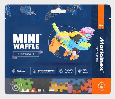 Klocki Mini Wafle Nature Tukan Natura 50 elementów Waffle Marioinex 3+
