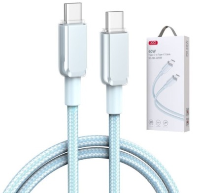 Kabel 60W PD USB - C do USB-C Ładowarki Quick Charge 1m niebieski XO