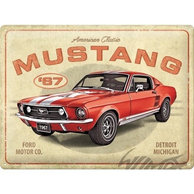 PLACA PLAKAT 30X40 FORD MUSTANG GT RED 23298  