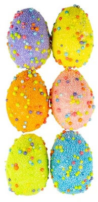 Jajka Styropianowe Dekoracja Wielkanocna Jajo Kolorowe Wzorzyste 6 sztuk