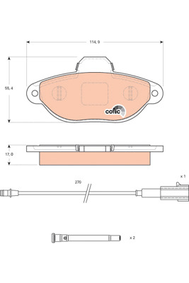 КОЛОДКИ ГАЛЬМІВНІ - КОМПЛЕКТ COTEC GDB1745