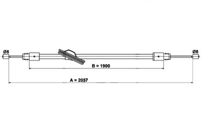 C04885 ATE CABLE BRAKES MANUAL FRONT (2057MM) FITS DO: MERCEDES C (C20  