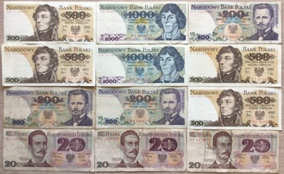 PRL zestaw banknotów (12szt)